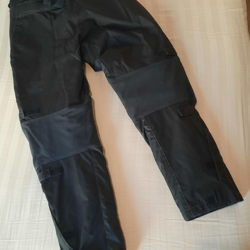 Cordura motorcycle pants with knee protectors and suspenders