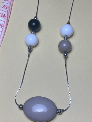 Long necklace new with silver chain and beads