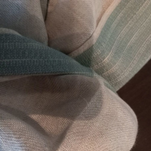 Max Mara cotton pashmina scarf new, beige and turquoise