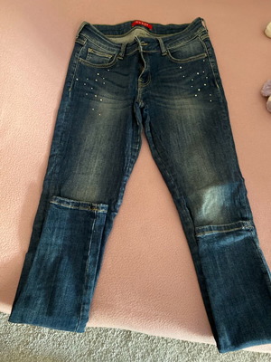 Τζην παντελόνι Guess μεταχειρισμένο, ελαστικό, μπλε, μέγεθος L