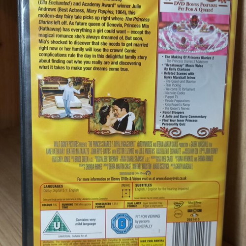 The Princess Diaries 2 DVD like new with English subtitles