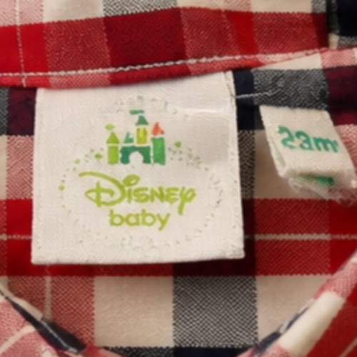 Disney Baby Checked Shirt 23 Months Mickey Mouse 100% Cotton like new