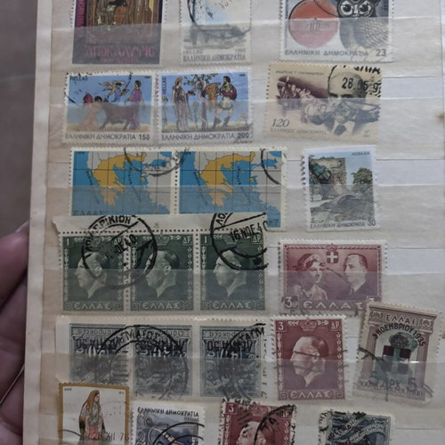 Stamps collection in album, 11 sheets