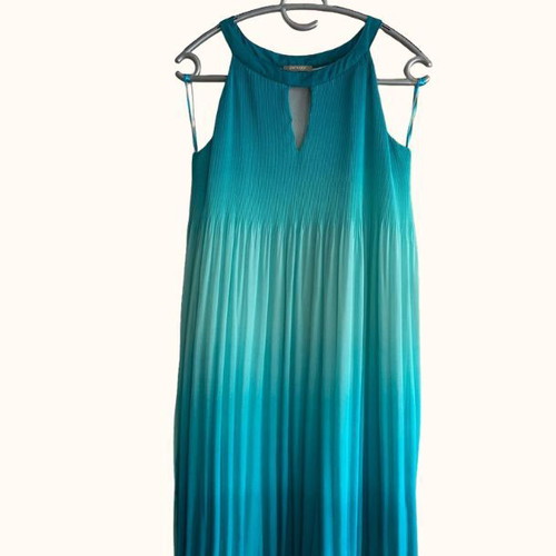 Orsay Ombre Pleated Dress size 38 EUR like new, turquoise blue