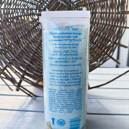 Cuccio 12 disinfectant effervescent pedicure tablets with chloramine and tea tree oil