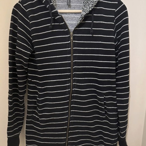 Naf Naf hoodie sweatshirt like new, size XS, black and white stripes