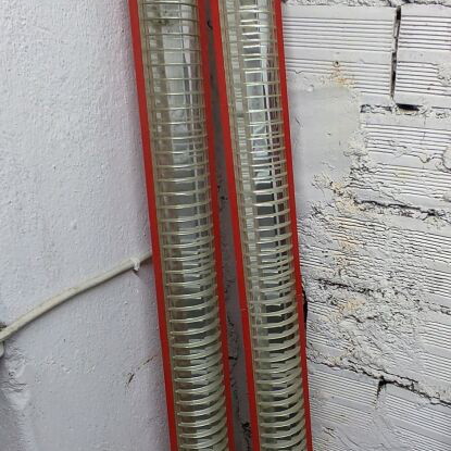 Double tubular lights used, pack of 2, red without bulbs