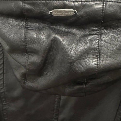 Attrattivo leather jacket used, size Small, black with green lining