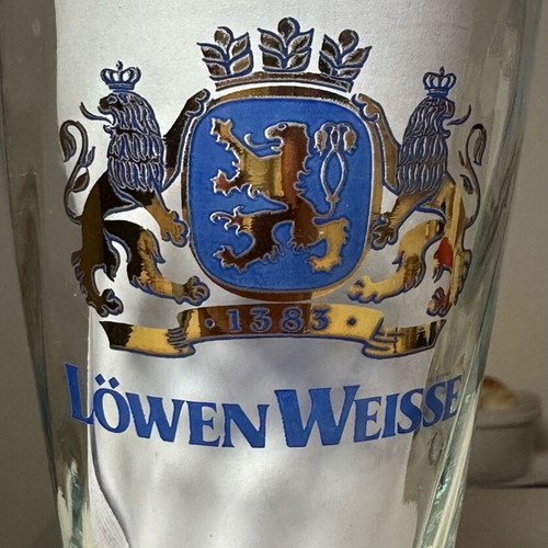 Collectible Löwen Weiss 0.5l beer glass used