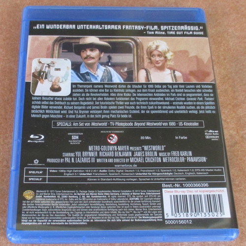 Westworld Blu-ray like new, German edition, region free