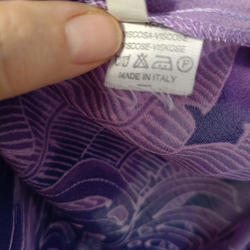 Women's wrap skirt pareo, purple tropical leaf design
