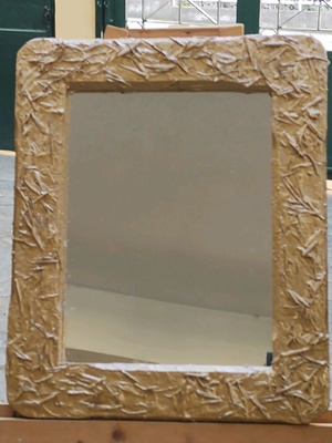 Handmade mirror with olive leaves new