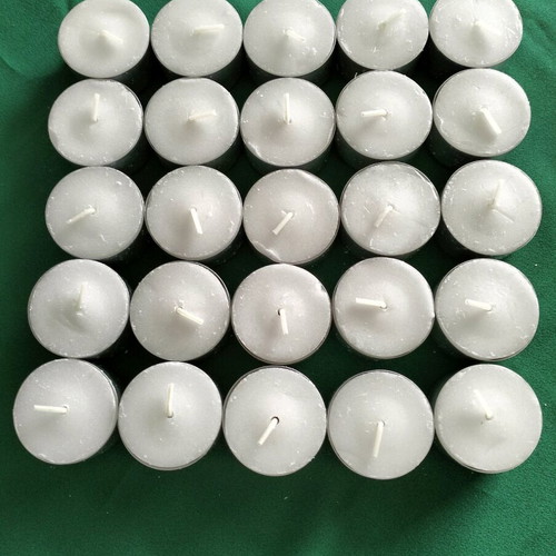 Large tealight candles new, pack of 25, 8-hour burn time