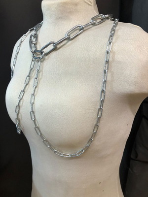 Alternative Bondage Style Choker καινούργιο, ασημί χρώμα