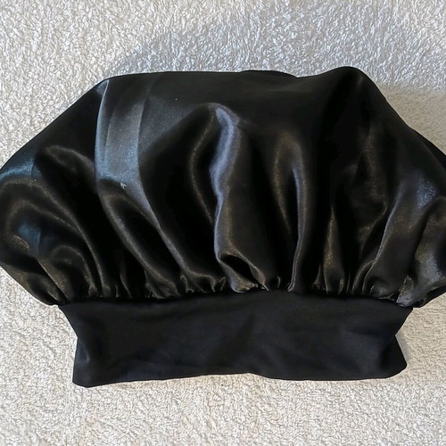 Unisex satin hair cover black one size new