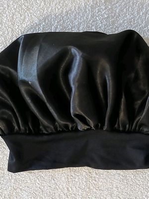Σατέν κάλυμμα μαλλιών unisex μαύρο one size καινούργιο
