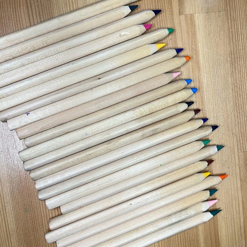 Set of used pencils, Faber Castell and Giotto colored pencils and more