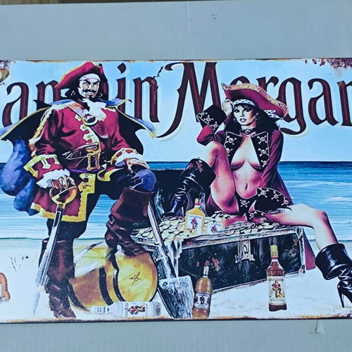 Captain Morgan metal vintage sign for bar and man cave like new