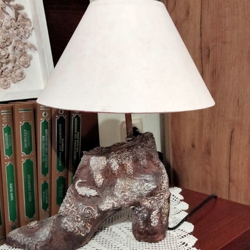 Vintage Handmade Table Lamp from Authentic Shoelast, New