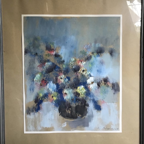 Painting Kostas Rodarakis oil on paper used