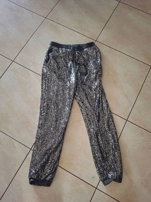 Bsb pants with sequins like new, black and silver, size S