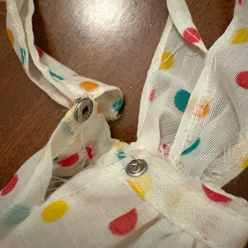 BIBI-BO Polka Dot Dress with Ribbon and White Shoes Used