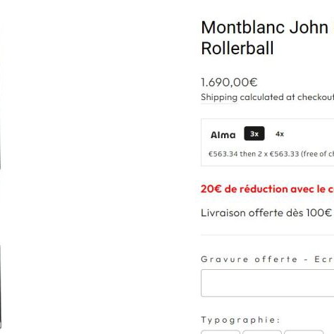 Montblanc John Lennon Special Edition Rollerball pen used with 2 refills