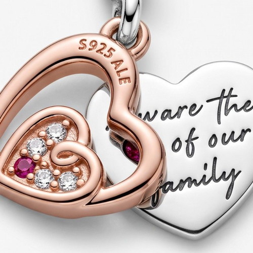 Pandora Charm Double Heart S925 ALE new, gold and silver