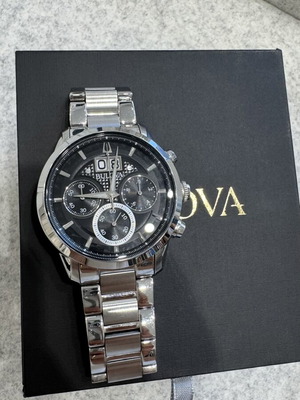 Bulova Chronograph 43mm σαν καινούργιο, ανοξείδωτο ατσάλι, ζαφείρι κρύσταλλο