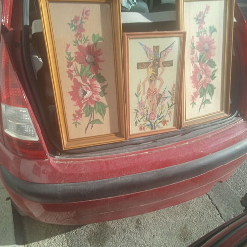 Embroidery frames used, set of three