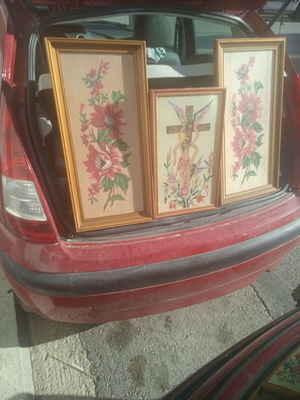 Κάδρα με κέντημα μεταχειρισμένα, σετ 3 τεμαχίων