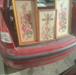 Embroidery frames used, set of three