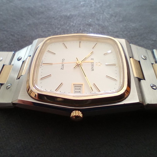 Eterna Royal Quartz men's watch used, two-tone design
