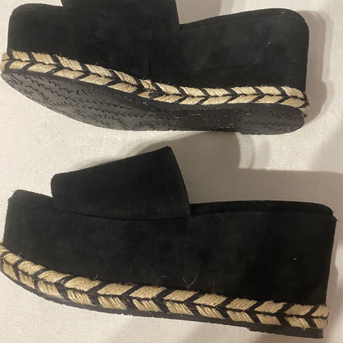 So Chic By Vsk Leather Mules Platform Sandals Size 36 Like New