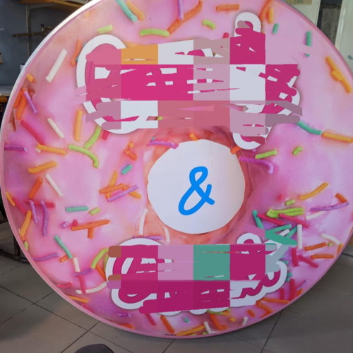 Round double-sided lighted sign used 1.20x1.20x22 cm