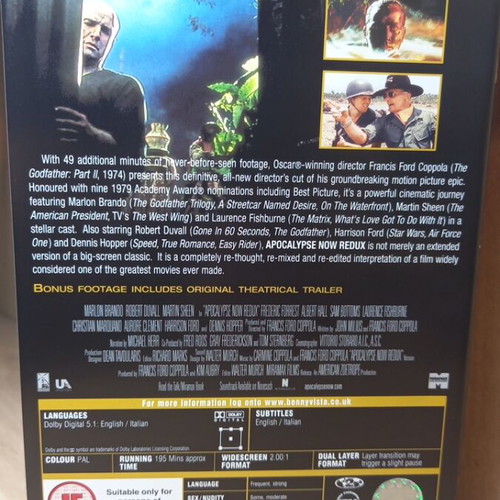 Apocalypse Now DVD like new, English subtitles