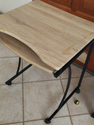 Small desk used with wheels