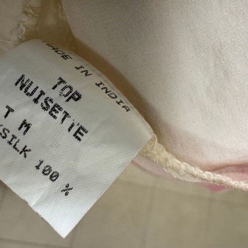 Camisole Anitsa Paris 100% silk with lace like new, pink and beige