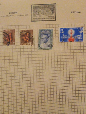 Ceylon stamps used, collection with Prime Minister Bandaranaike 1961