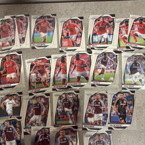 Panini Prizm 2024-2025 Nottingham & Aston Villa cards, new, 23 pieces