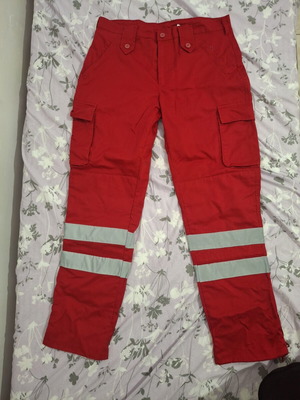 Women's cargo work pants with reflective stripes, like new