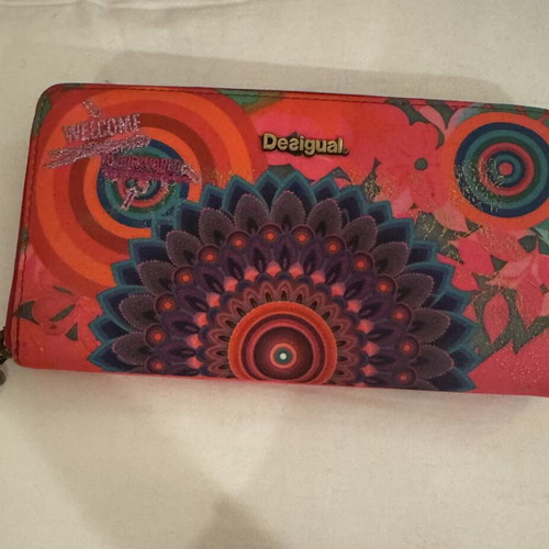 Desigual Colourful Floral Zip Around Wallet