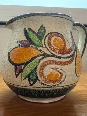 Handmade ceramic jug from Chania used, vintage