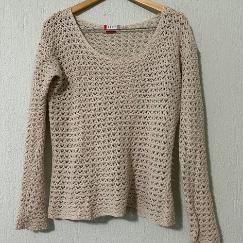 Knitted boho pullover Roxy like new, size M, beige