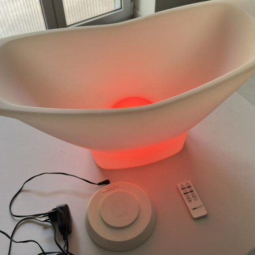 Rgb illuminated champagne bucket like new with remote and charging base