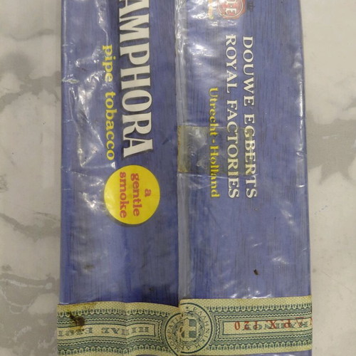 Vintage Amphora pipe tobacco pouches used, 1970s
