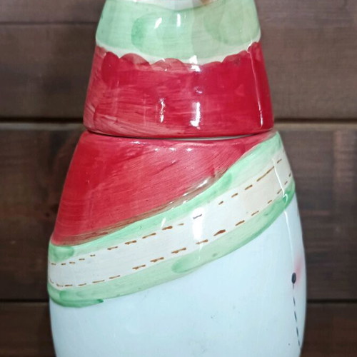 Christmas cookie jar snowman vintage in excellent condition
