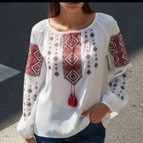 Bulgarian blouse with traditional embroidery new