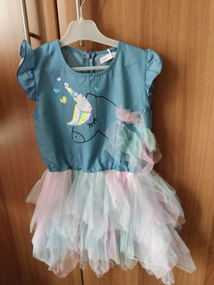 Unicorn dress new, size 5