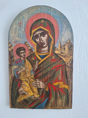 Panagia Vrefokratousa icon, hand-painted on linden wood